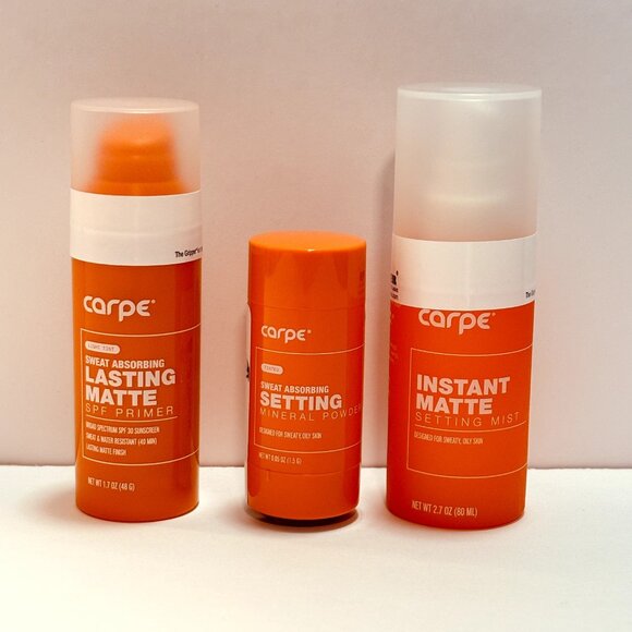 CARPE 3 Pc Set All Day Matte Collection Sweat Absorbing Paraben Free Vegan NEW - Picture 5 of 16